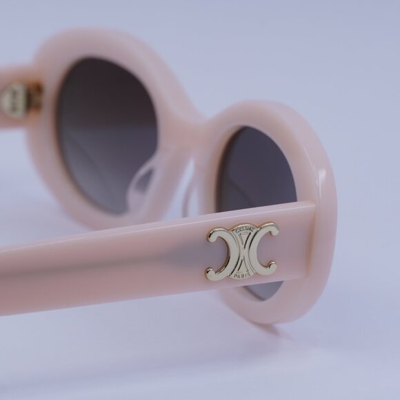 Celine CL40194U 74B Sunglasses Pink Oval Frame, Grey Lenses - Picture 11 of 13